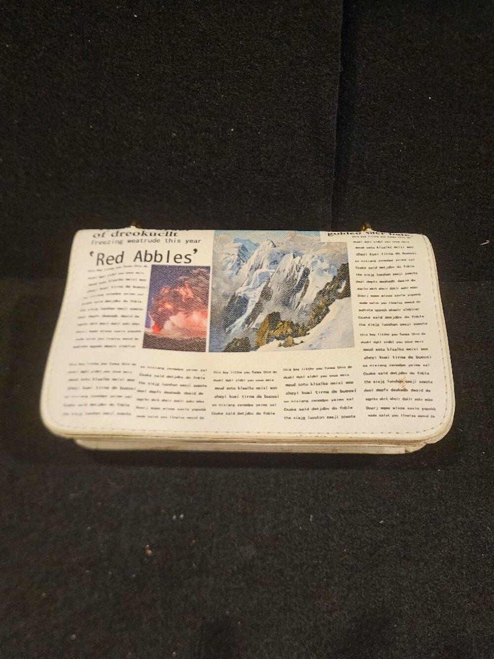 Styling With A Vintage Style Newspaper Layout Faux Leather Envelope Clutch